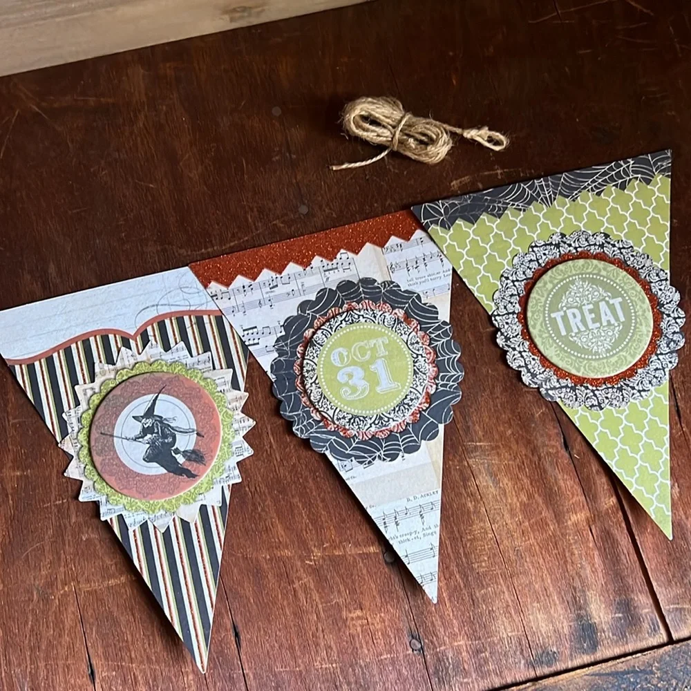 🧡🖤Halloween Paper Flag Pendant Garland